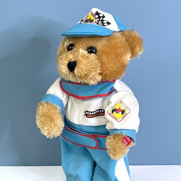 RARE PBC Chantilly Racing Teddy Bear Sings BORN TO BE WILD 13" Plush Stuffed Toy - Picture 7 of 9